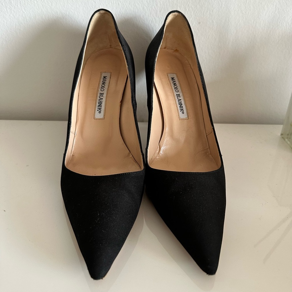 Manolo Blahnik BB  Pumps 105 Pointed Toe Black Stiletto 40
